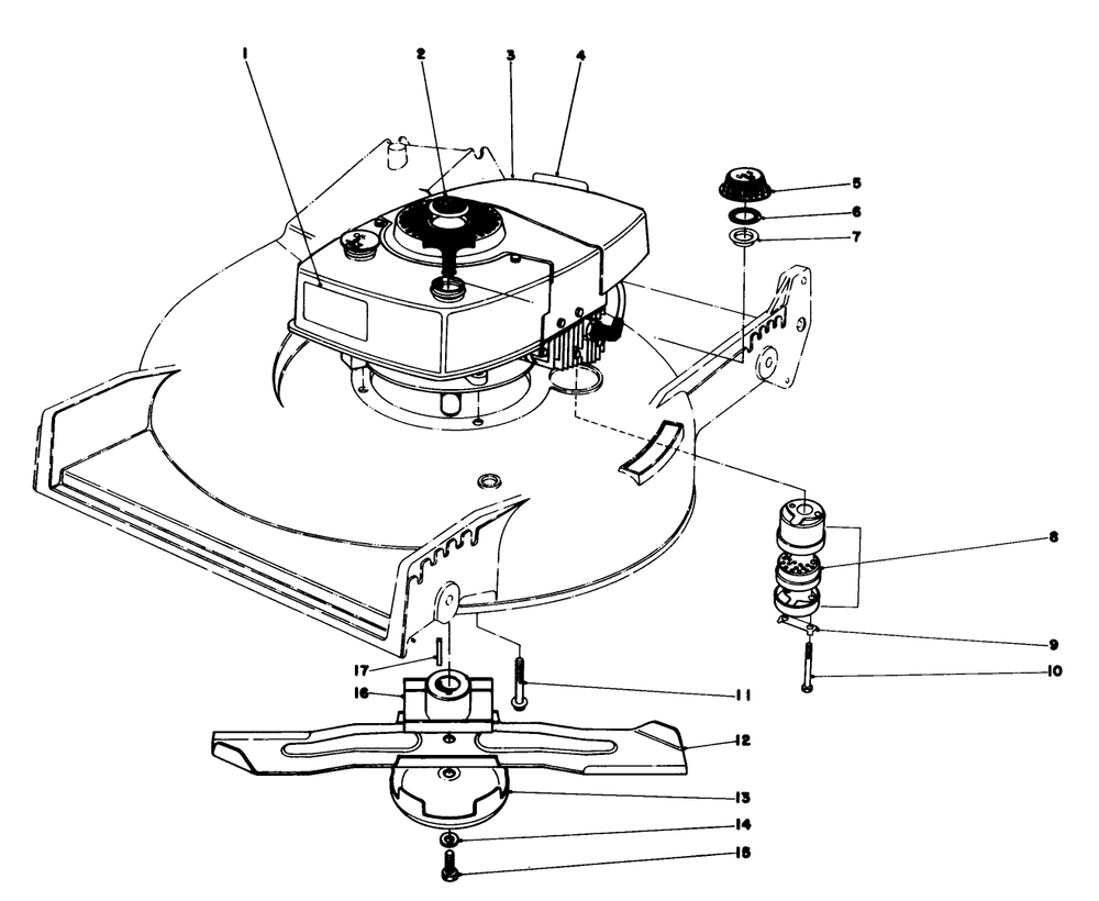 Engine Assembly Diagram and Parts List for 20700 1000001 - 1999999 Toro Lawn Mower