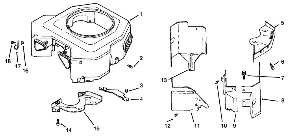 Blower Housing & Baffles Diagram and Parts List for 72043 6900001 - 6999999 Toro Lawn Tractor
