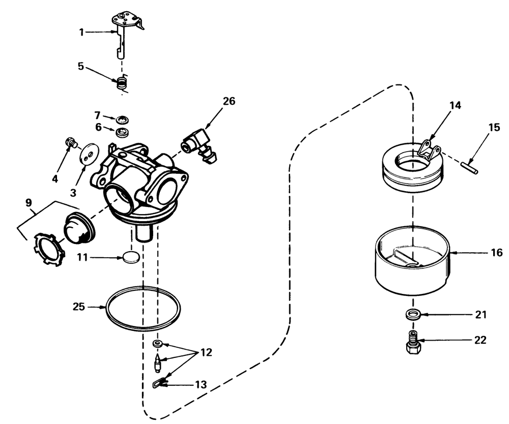 Carburetor No. 632050 Diagram and Parts List for 20700 2000001 - 2999999 Toro Lawn Mower