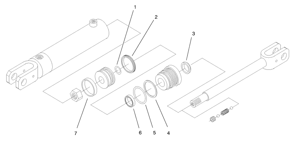 Hydraulic Cylinder No. 99-5104 Diagram and Parts List for 22305 990001 - 991007 Toro Lawn Tractor Accessories