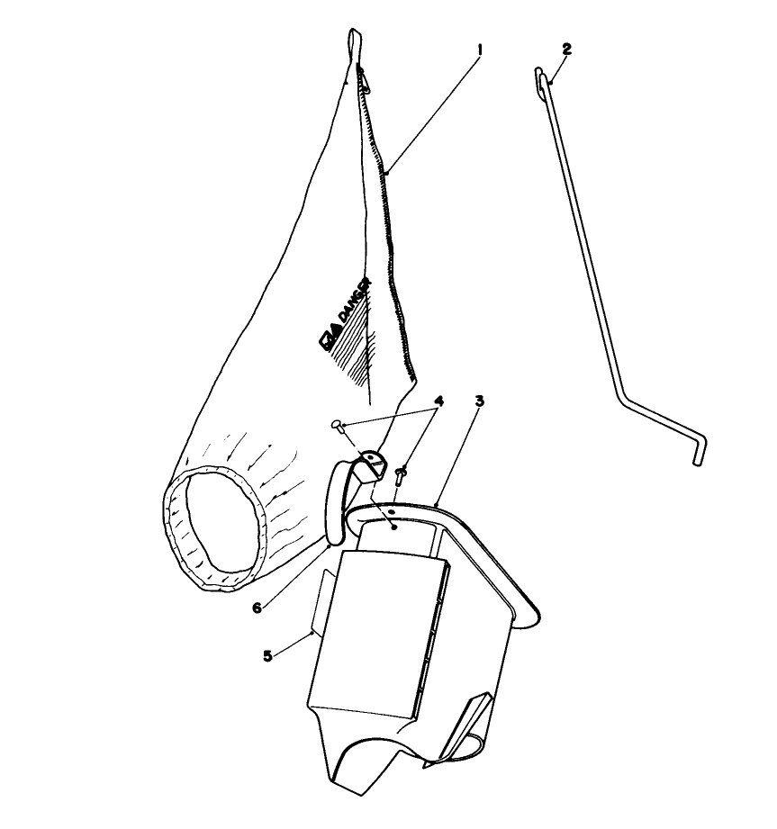 Bagging Kit No. 47-6510 (Optional) Diagram and Parts List for 16775 4000001 - 4999999 Toro Lawn Mower