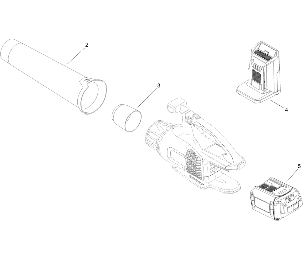 60v Max Axial Blower Assembly Diagram and Parts List for 51822 323000001 - 999999999 Toro Leaf Blower / Vacuum