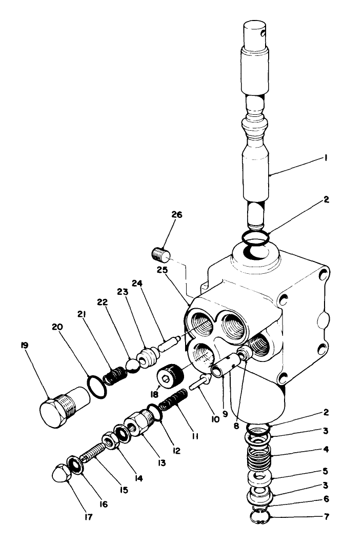 Valve Assembly No. 54-0090 Diagram and Parts List for 30718 1000001 - 1999999 Toro Lawn Tractor
