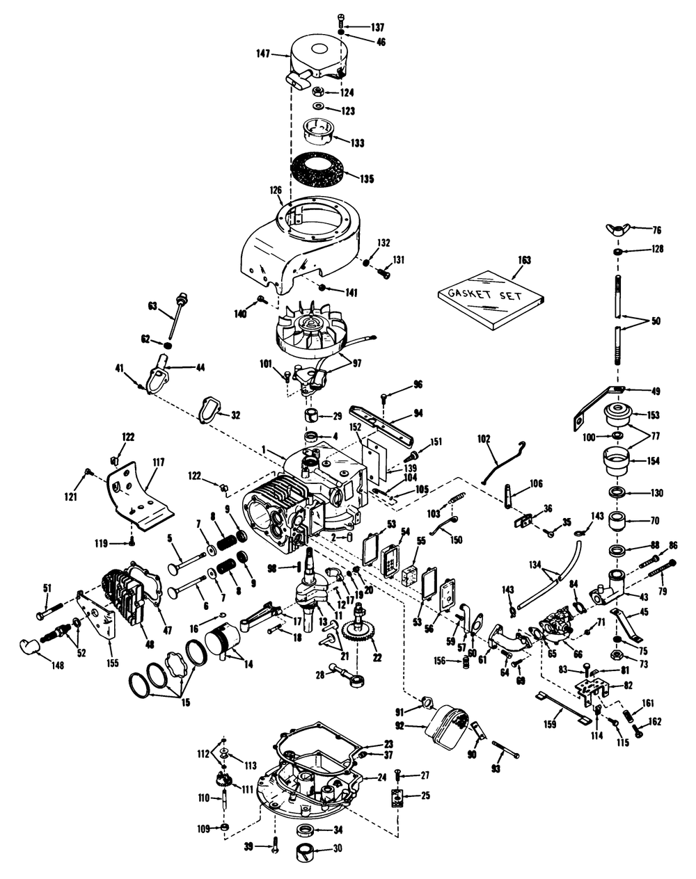 25" And 34" Engine Parts List Diagram and Parts List for 23301 1000001 - 1999999 Toro Lawn Mower