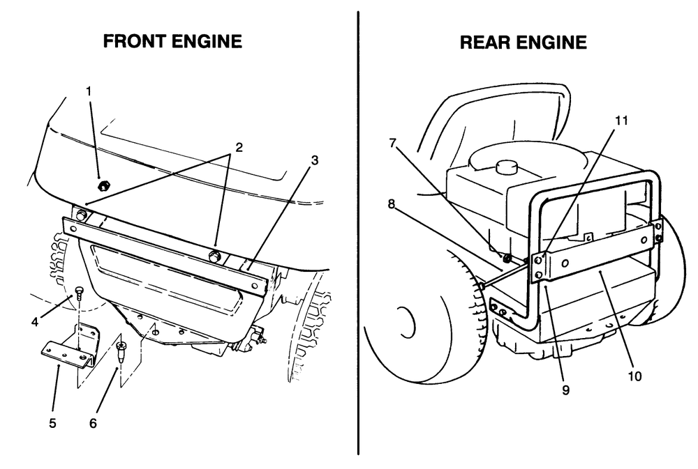 Mounting Hardware Diagram and Parts List for 79095 49000001 - 49999999 Toro Lawn Tractor Accessories