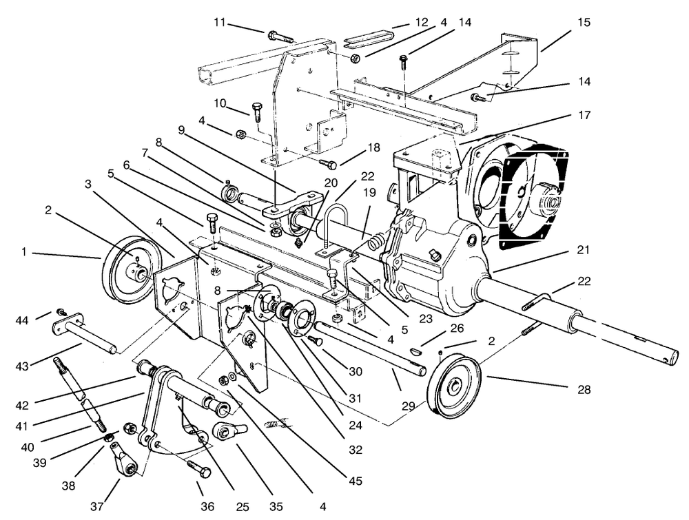 Differential Assembly Diagram and Parts List for 30611 890001 - 899999 Toro Lawn Tractor