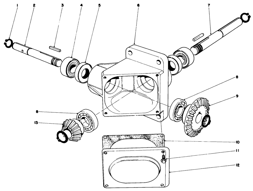 Gear Box Assembly Diagram and Parts List for 30573 90001 - 99999 Toro Snow Blower