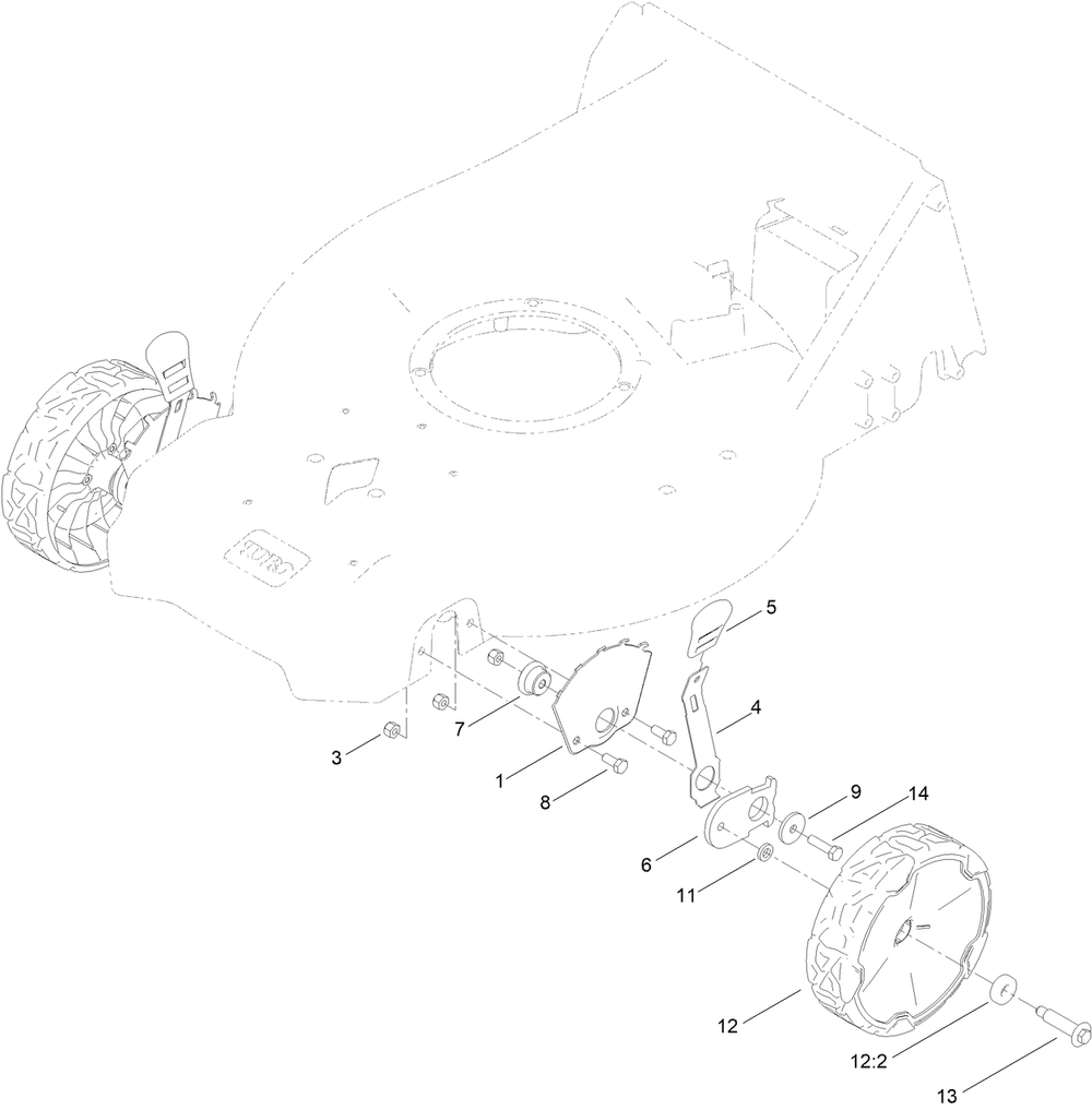 Front Wheel And Height-Of-Cut Assembly Diagram and Parts List for 21568T 412400000 - 999999999 Toro Lawn Mower