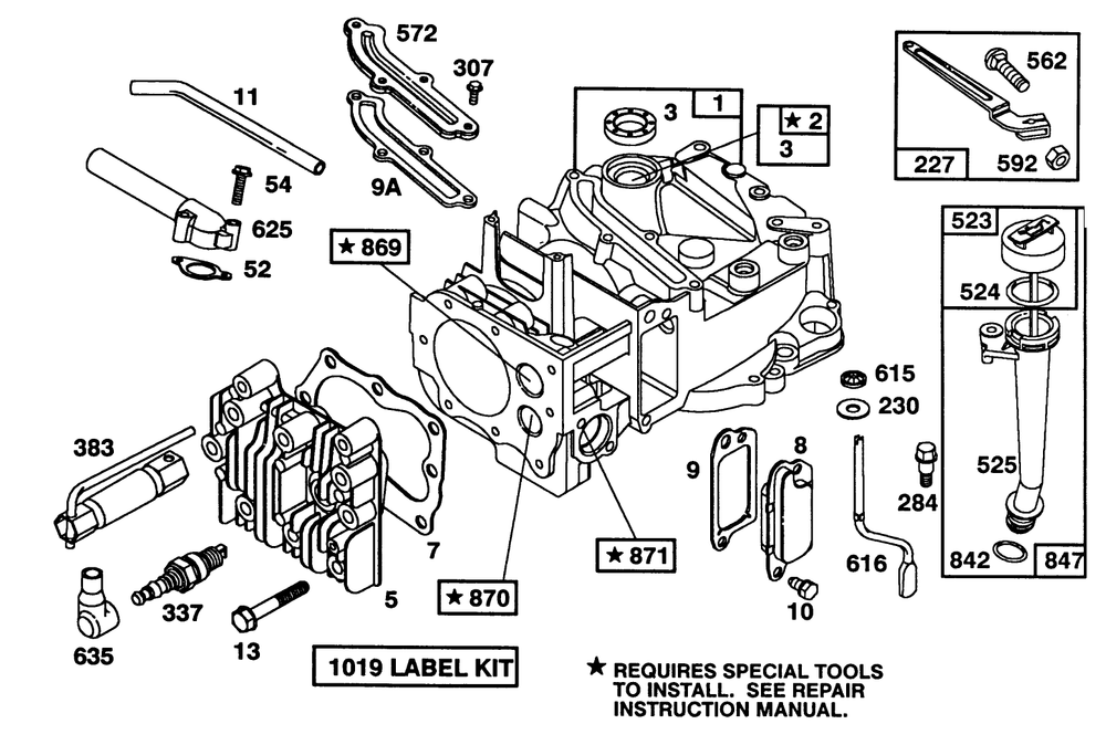 Engine Briggs & Stratton Model 122702-3171-01 Diagram and Parts List for 20215 2000001 - 2999999 Toro Lawn Mower