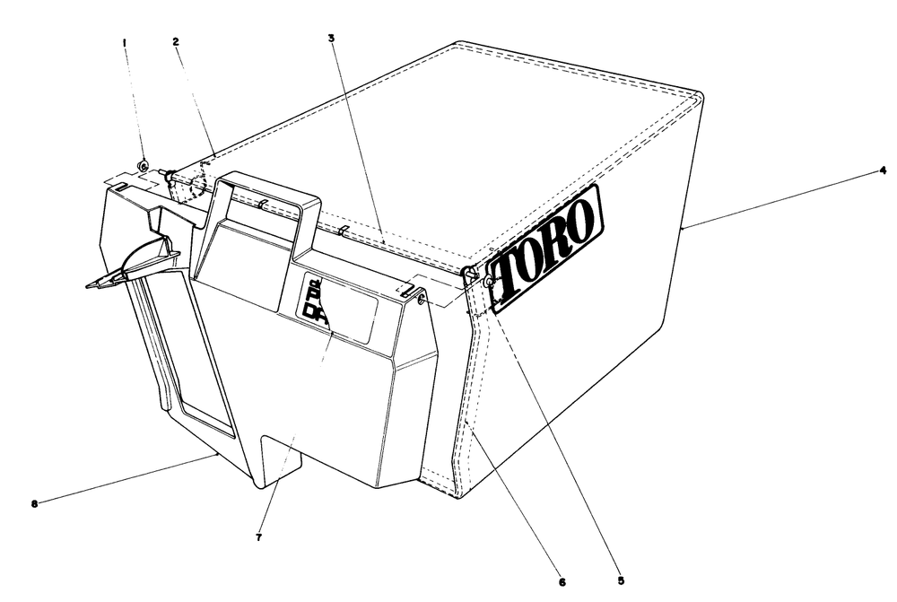 Grass Bag Assembly No. 11-0189 Diagram and Parts List for 20692 7000001 - 7999999 Toro Lawn Mower