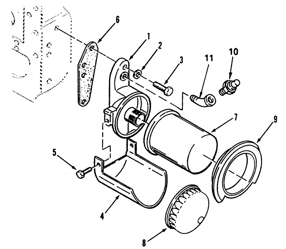 Oil Filter Diagram and Parts List for 73420 4900001 - 4999999 Toro Lawn Tractor