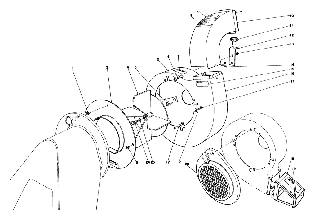 Blower Assembly (Model 62912 & 62923) Diagram and Parts List for 62923 9000001 - 9999999 Toro Leaf Blower / Vacuum