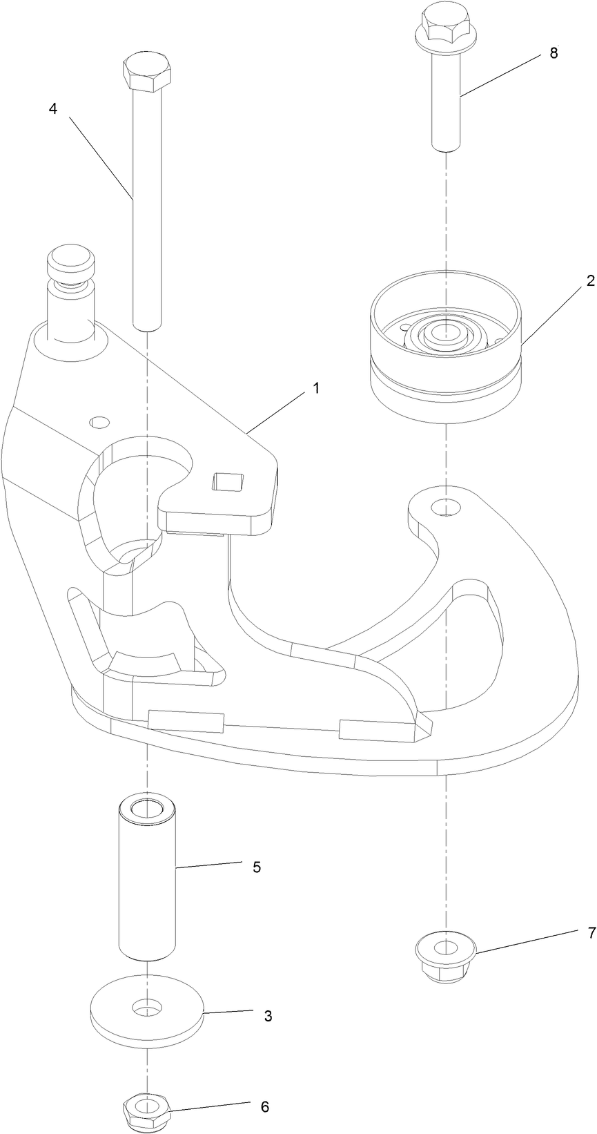 Idler Arm Assembly No. 135-1270 Diagram and Parts List for 74532 400000000 - 417099999 Toro Lawn Tractor
