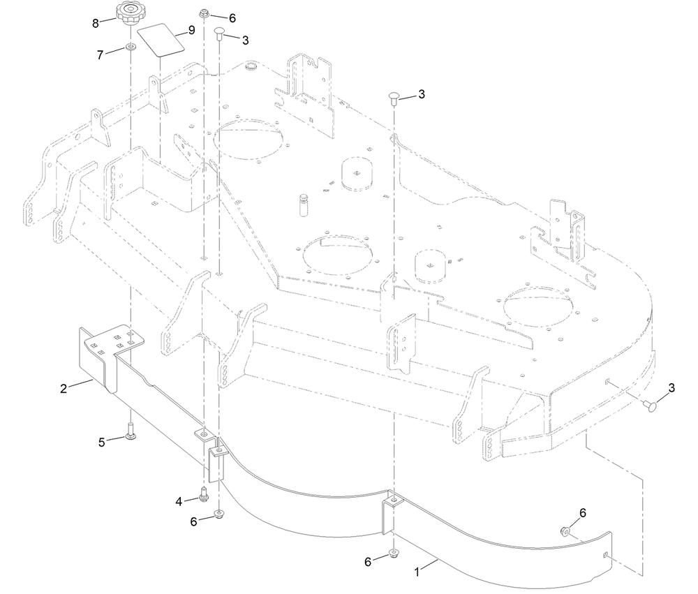 Baffle Kit Assembly No. 147-7361 Diagram and Parts List for 147-7361  Toro Lawn Tractor