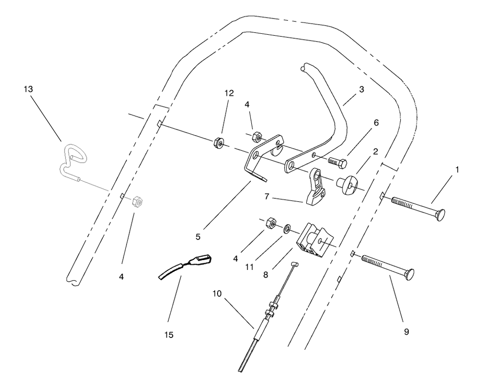 Traction Control Assembly Diagram and Parts List for 26636 7900001 - 7999999 Toro Lawn Mower