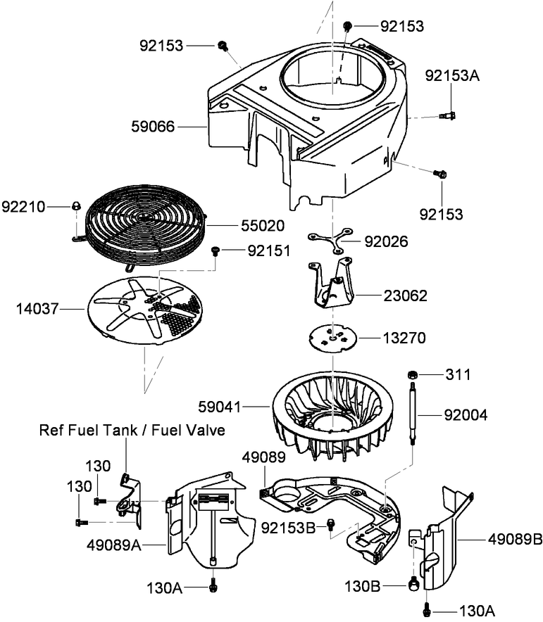 Cooling Equipment Assembly Diagram and Parts List for 74558 (290003001-290999999)(2009) Toro Lawn Mower