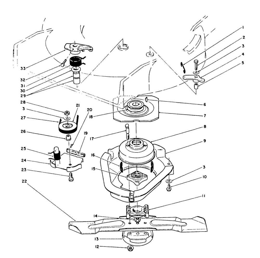 Blade Brake Clutch Assembly Diagram and Parts List for 20622 0003102 - 0999999 Toro Lawn Mower