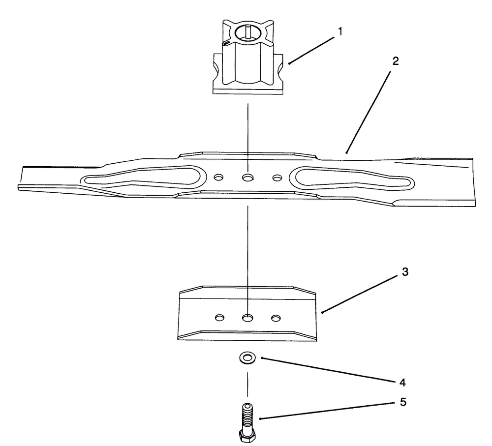 Blade Assembly Diagram and Parts List for 20801BC 4900001 - 4999999 Toro Lawn Mower
