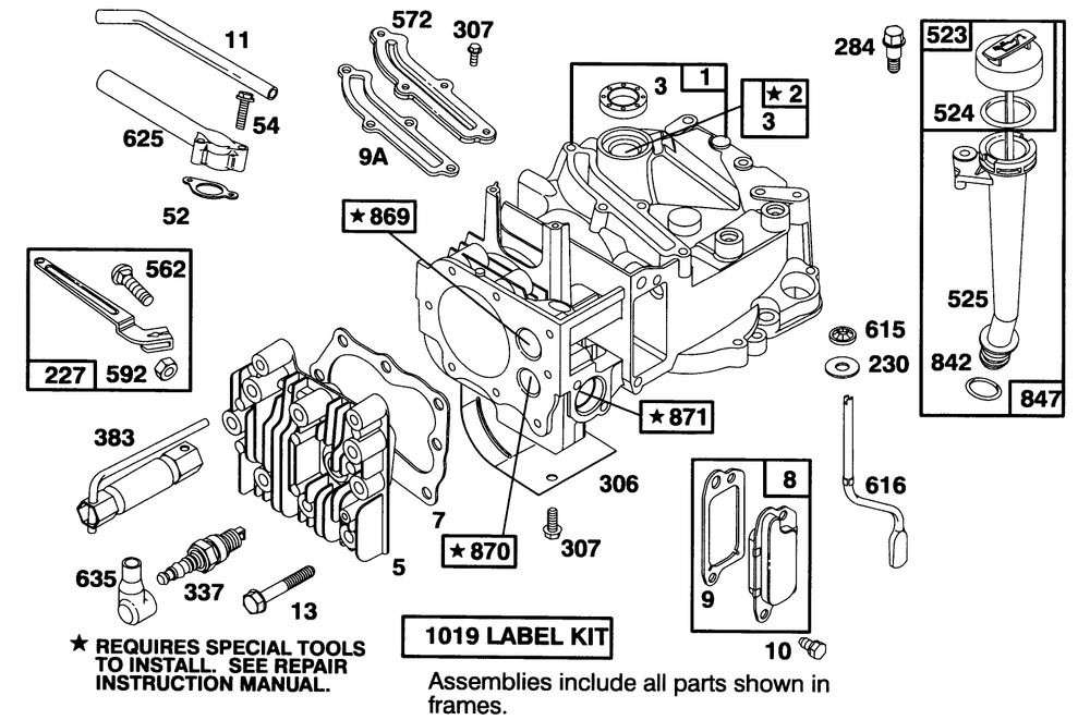 Engine Briggs & Stratton Model 127702-0115-01 Diagram and Parts List for 20908B 4900001 - 4999999 Toro Lawn Mower