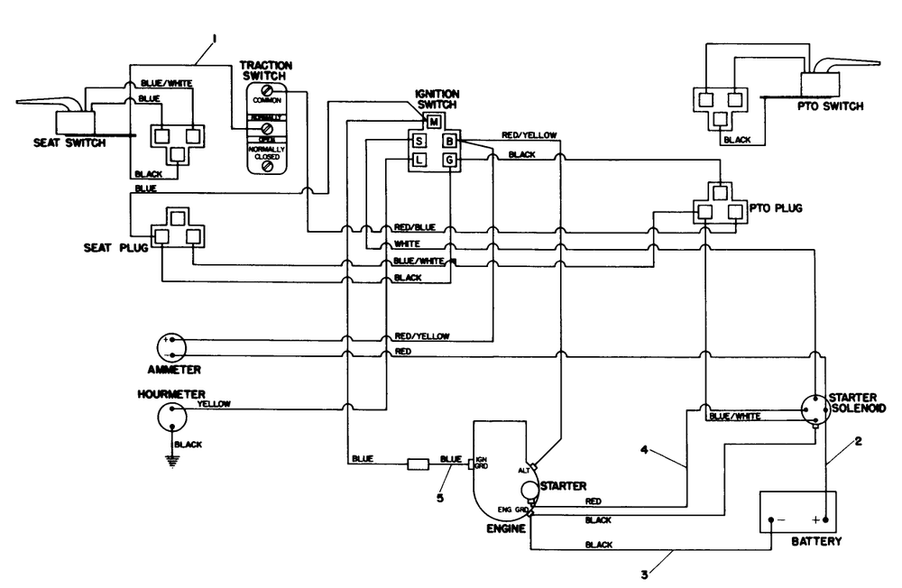 Electrical Schematic Diagram and Parts List for 30760 90001 - 99999 Toro Lawn Tractor