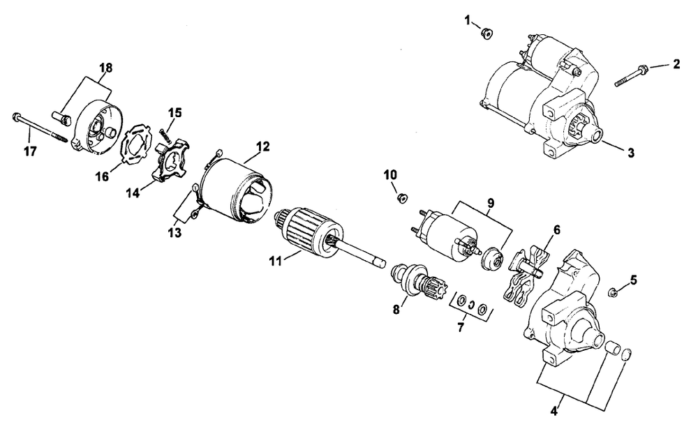 Starting System Diagram and Parts List for 74187 (200000001-200000500)(2000) Toro Lawn Mower