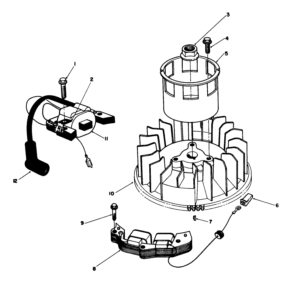 Magneto & Flywheel Assembly (Model No. Vmh7) Diagram and Parts List for 20624 8000001 - 8999999 Toro Lawn Mower