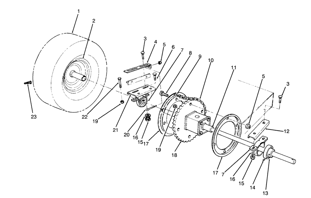 Rear Axle Assembly Diagram and Parts List for 70040 59000001 - 59999999 Toro Lawn Tractor
