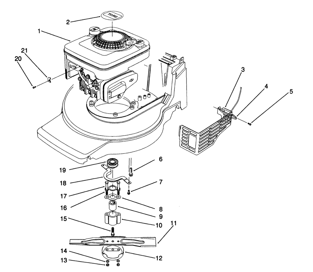 Engine Assembly (Model No. 20906b) Diagram and Parts List for 20906B 2000001 - 2999999 Toro Lawn Mower