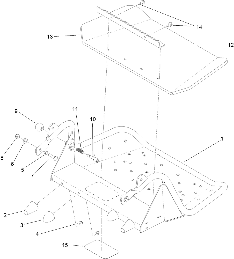 Platform Assembly 2 Diagram and Parts List for 74589 (313000001-313001000)(2013) Toro Lawn Mower
