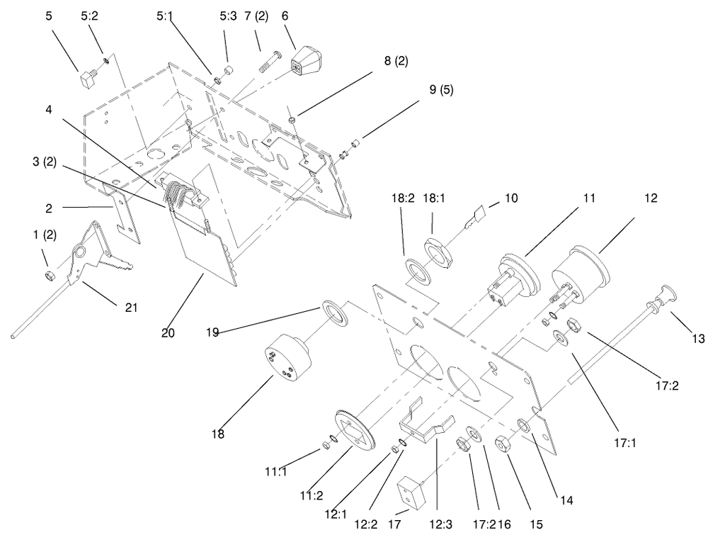 Gauges, Throttle Diagram and Parts List for 73403 6900001 - 6999999 Toro Lawn Tractor
