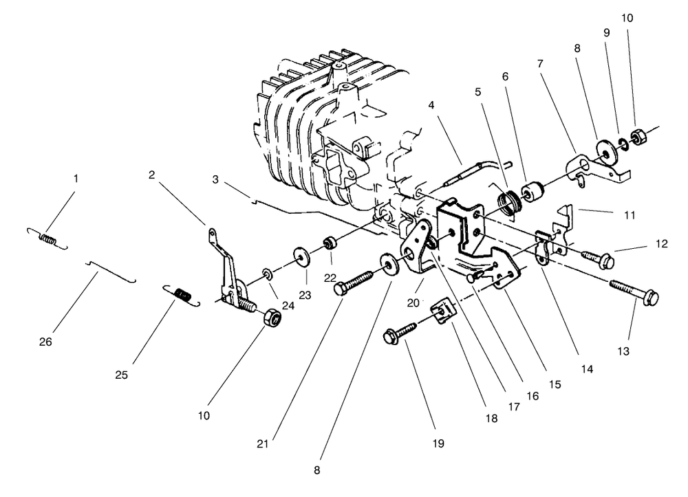 Governor Assembly (Model No. 47pt7-3) Diagram and Parts List for 22040 8900001 - 8999999 Toro Lawn Mower