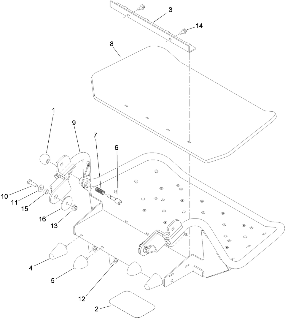 Platform Assembly Diagram and Parts List for 79534 (310000001-310999999)(2010) Toro Lawn Mower