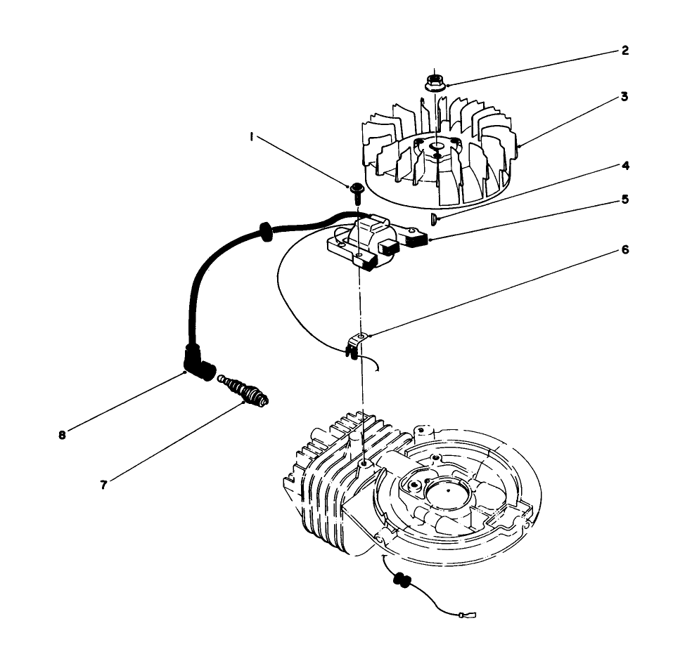 Ignition Assembly (Model No. 47ph7) Diagram and Parts List for 16785 8007012 - 8999999 Toro Lawn Mower