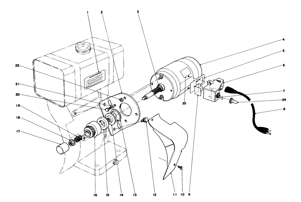 Starter Motor Kit Model 23-4420 (8 H.P. Snowthrower Model 38060) Diagram and Parts List for 38070 8000001 - 8999999 Toro Snow Blower