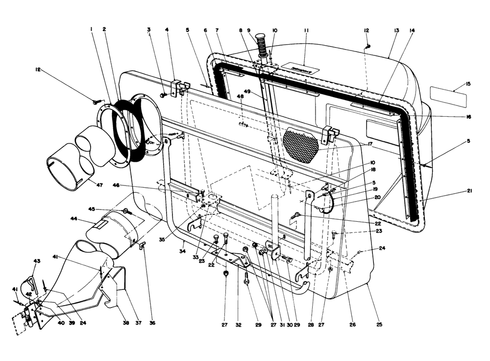 Easy-Empty Grass Catcher Model 59111 (Optional) Diagram and Parts List for 56145 5000001 - 5999999 Toro Lawn Tractor