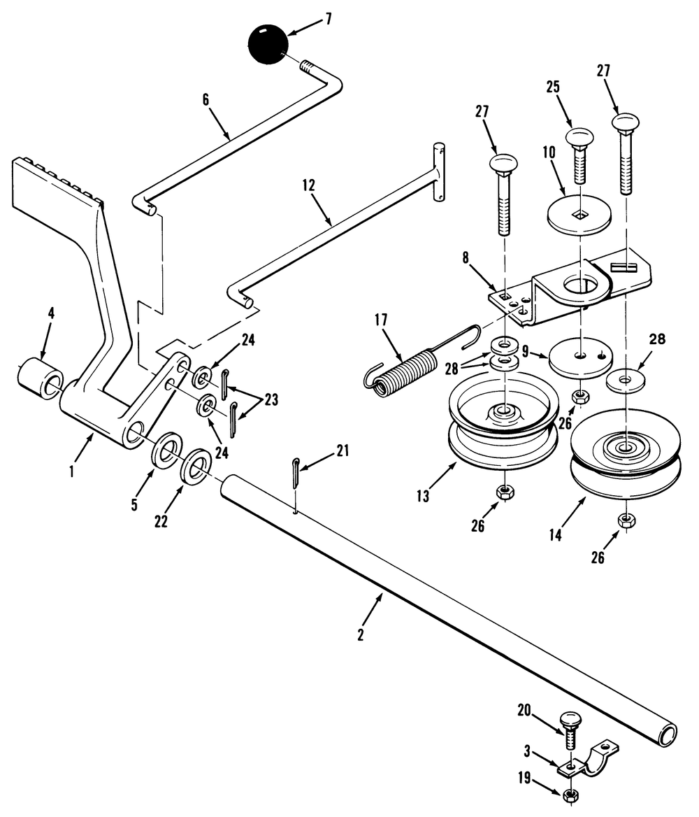 Brake & Idler Assembly (212-H) Diagram and Parts List for R2-12O501 1000001 - 1999999 Toro Lawn Tractor
