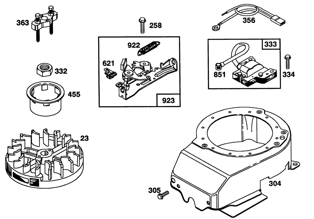 Engine Briggs & Stratton Model 122702-3171-01 Diagram and Parts List for 20215 2000001 - 2999999 Toro Lawn Mower
