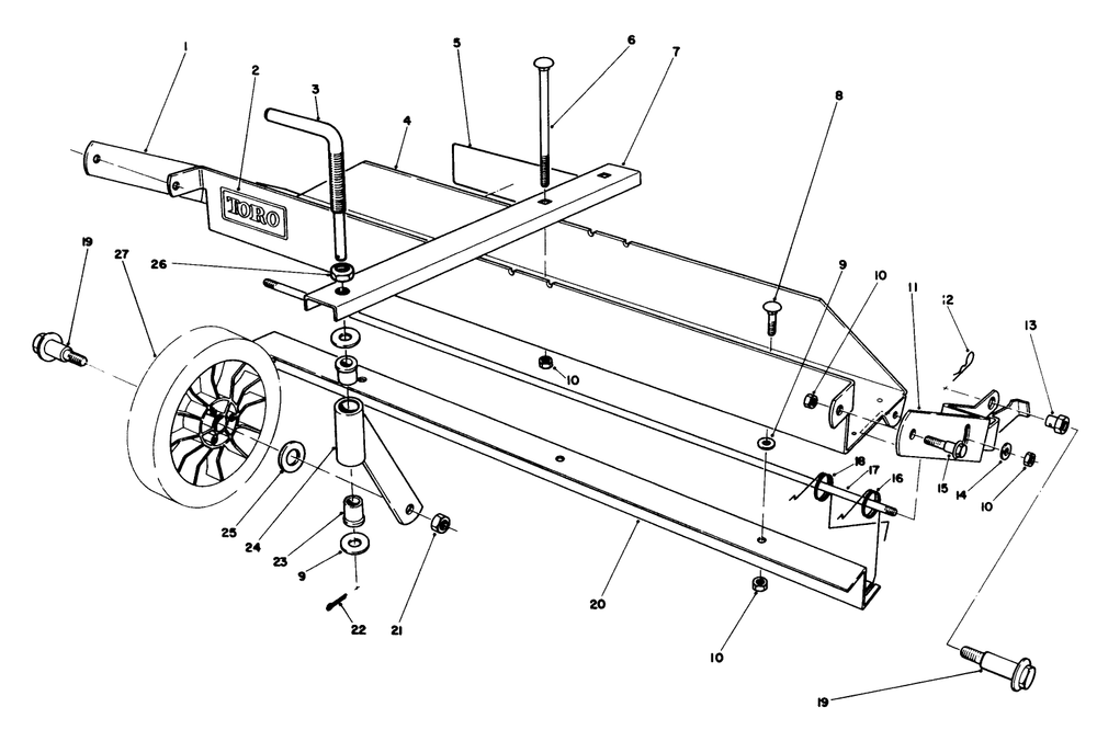 Dethatcher Kit Model No. 59126 (Optional) Diagram and Parts List for 20622 6000001 - 6999999 Toro Lawn Mower