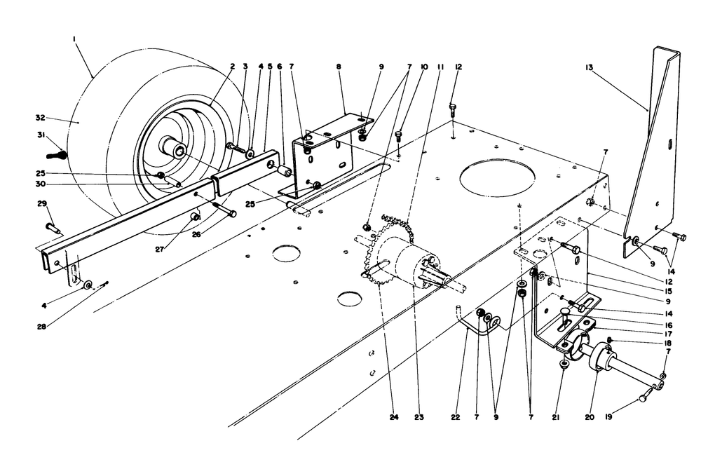Rear Axle Assembly Diagram and Parts List for 56170 6000001 - 6999999 Toro Lawn Tractor Accessories