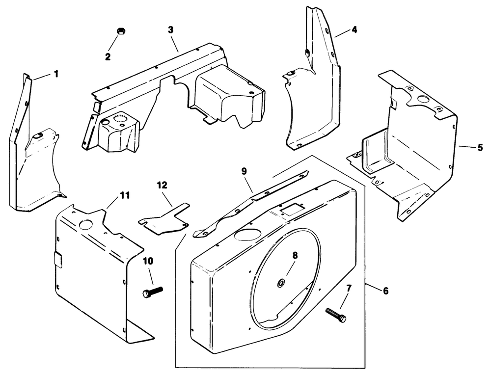 Baffles & Shroud Diagram and Parts List for 30718 3900001 - 3999999 Toro Lawn Tractor