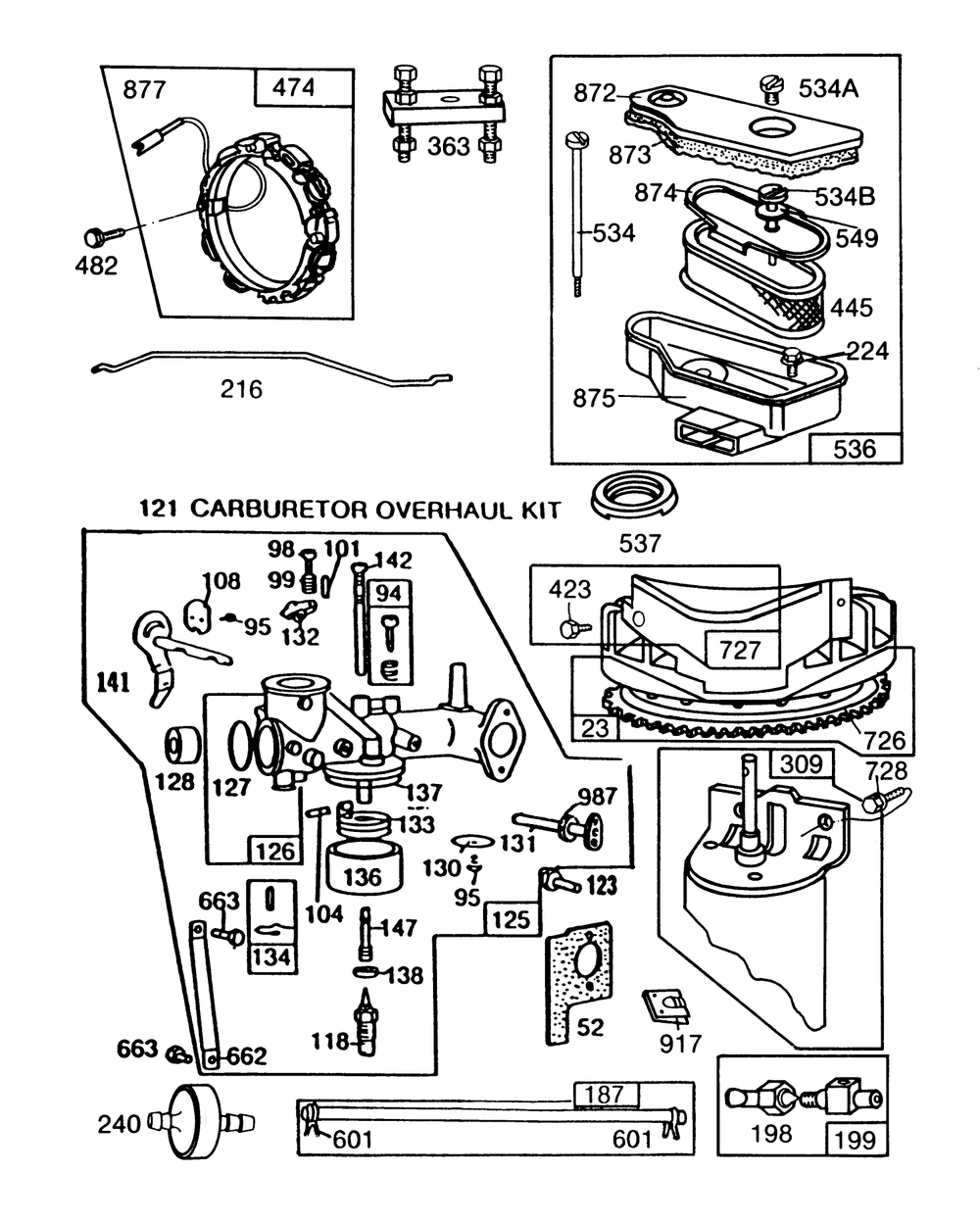 Engine Briggs & Stratton Model 253707-0157-01 (Continued) Diagram and Parts List for 57358 7000001 - 7999999 Toro Lawn Mower