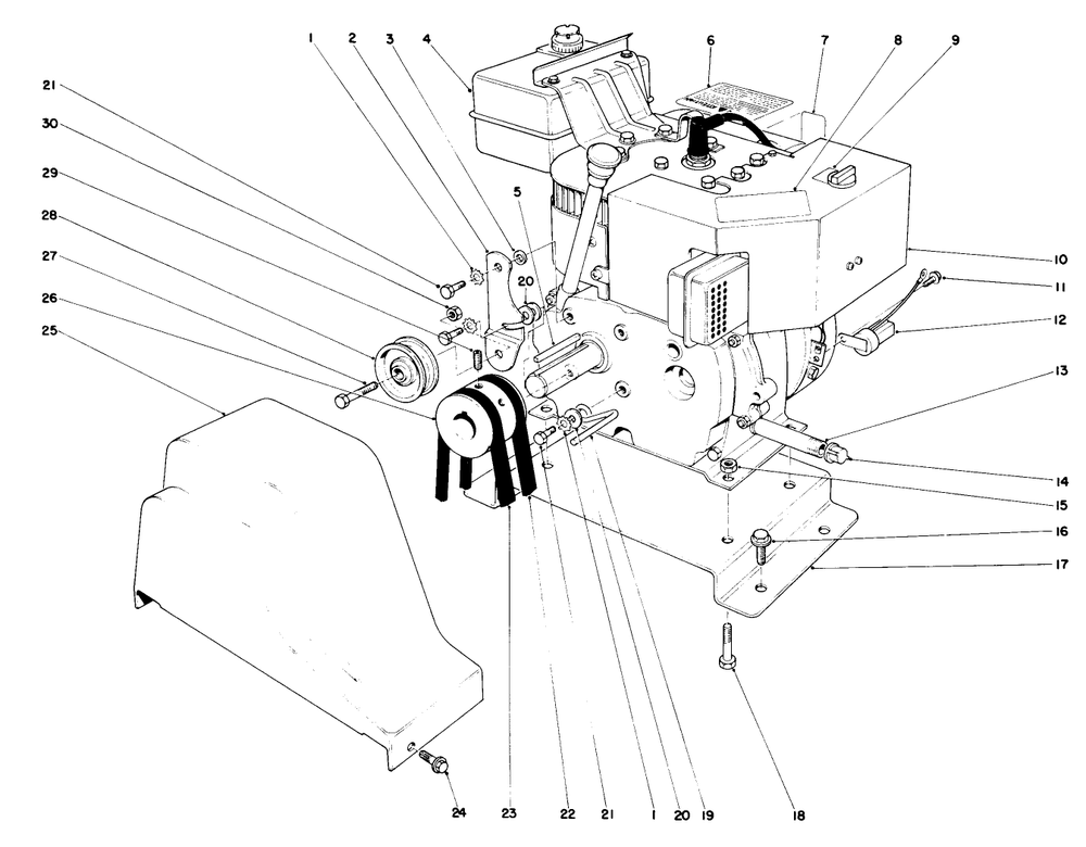 Engine Assembly Diagram and Parts List for 38065 9000001 - 9999999 Toro Snow Blower