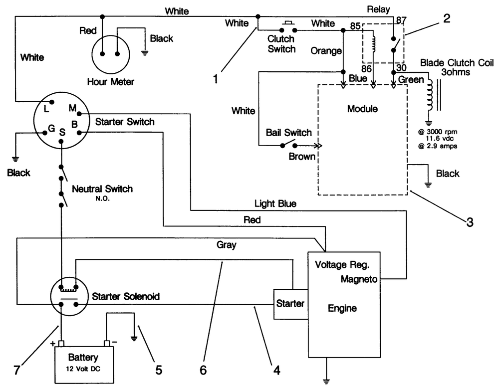 Electric Schematic Diagram and Parts List for 30185 10000001 - 19999999 Toro Lawn Tractor Accessories