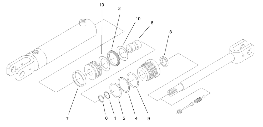 Hydraulic Cylinder No. 99-3051 Diagram and Parts List for 22303 990001 - 999999 Toro Lawn Tractor Accessories