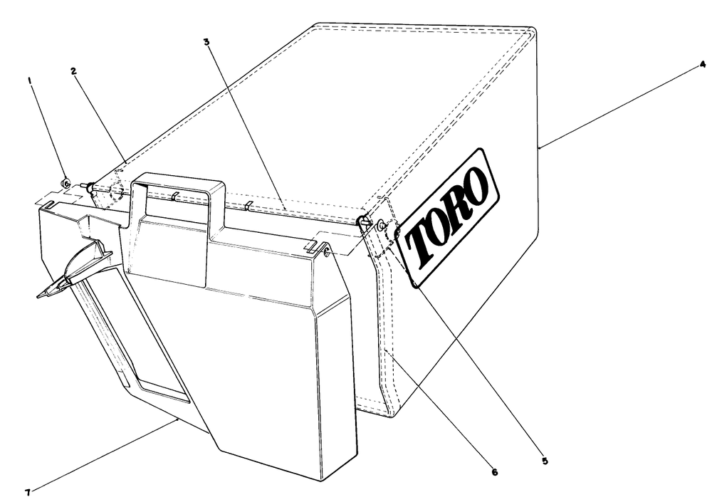 Grass Bag Assembly No. 11-0159 Diagram and Parts List for 20584 6000001 - 6999999 Toro Lawn Mower