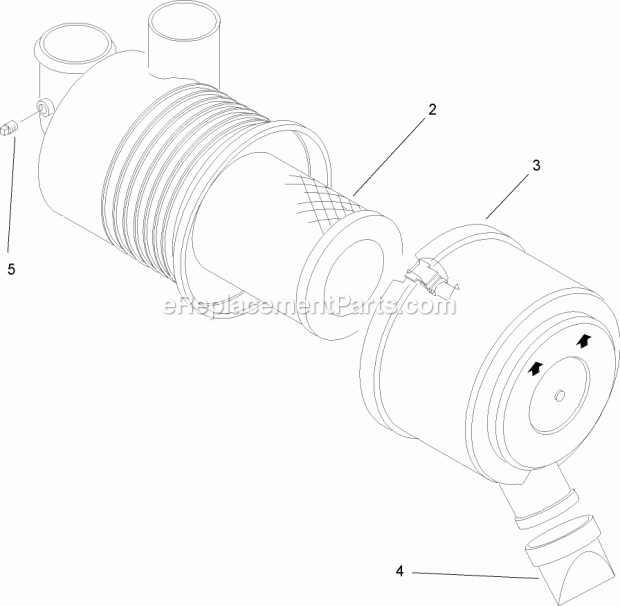 Air Cleaner Assembly No. 93-2190 Diagram and Parts List for 74265 260000001-260999999 Toro Lawn Mower