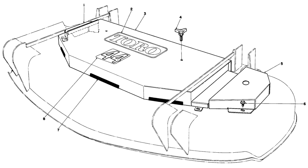44" Cutting Deck Model No. 30144 Diagram and Parts List for 30113 5000001 - 5999999 Toro Lawn Tractor Accessories
