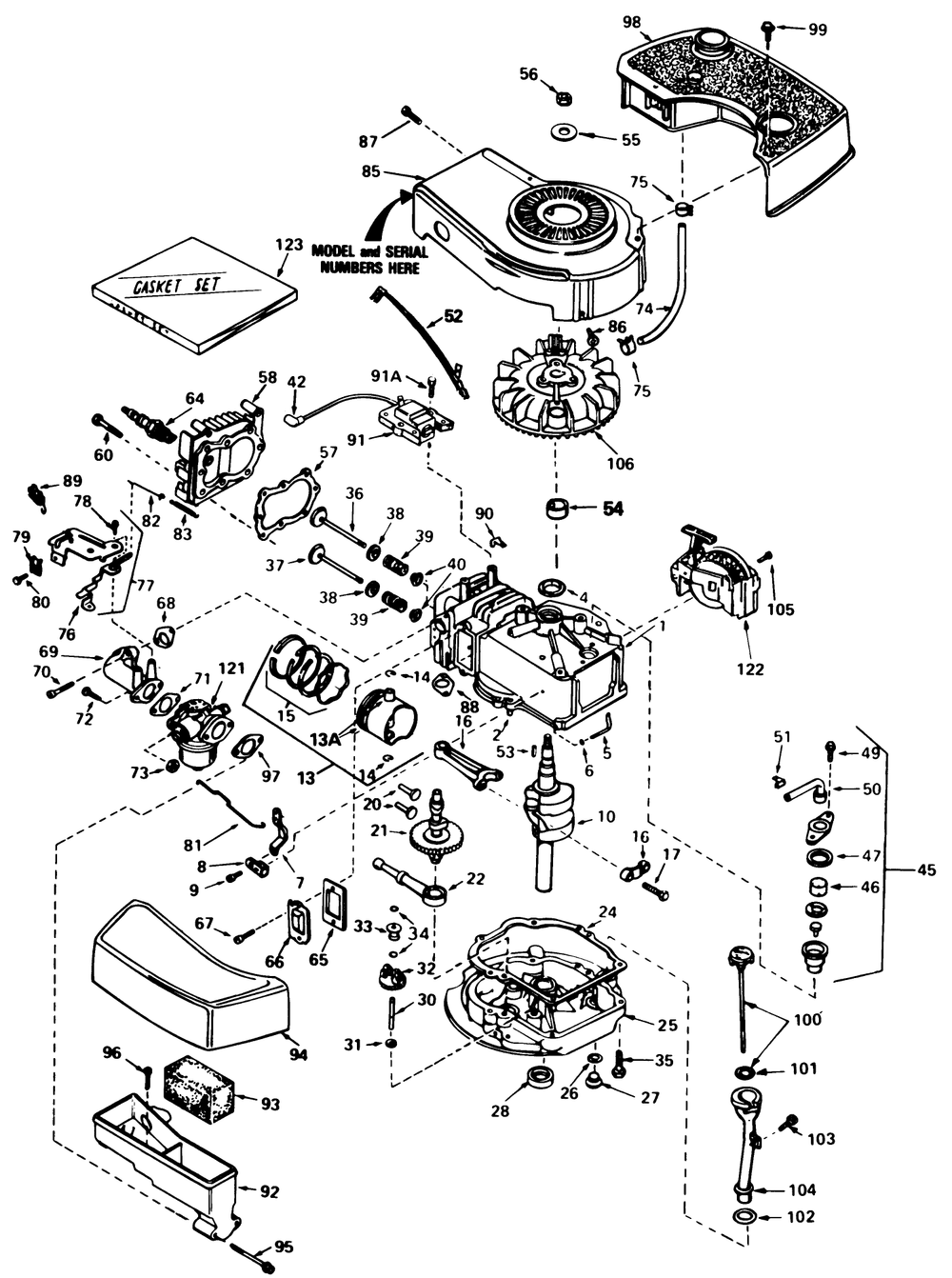 Engine Tecumseh Model No. Tnt 100-10086e Diagram and Parts List for 20705 5000001 - 5999999 Toro Lawn Mower