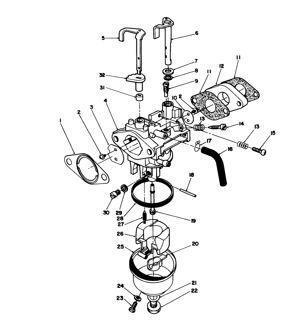 Carburetor Assembly Diagram and Parts List for 20628C 8000001 - 8999999 Toro Lawn Mower