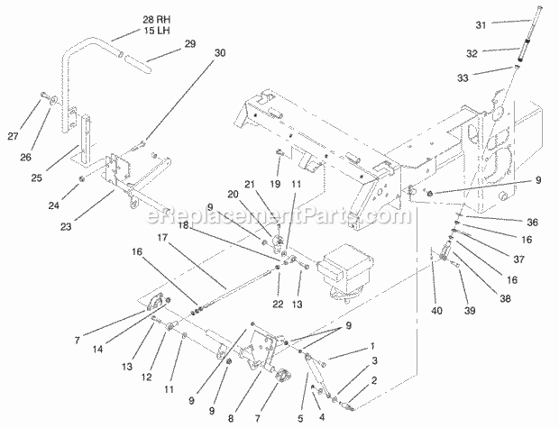 Motion Control System Assembly Diagram and Parts List for 74174 200000001-200999999 Toro Lawn Mower